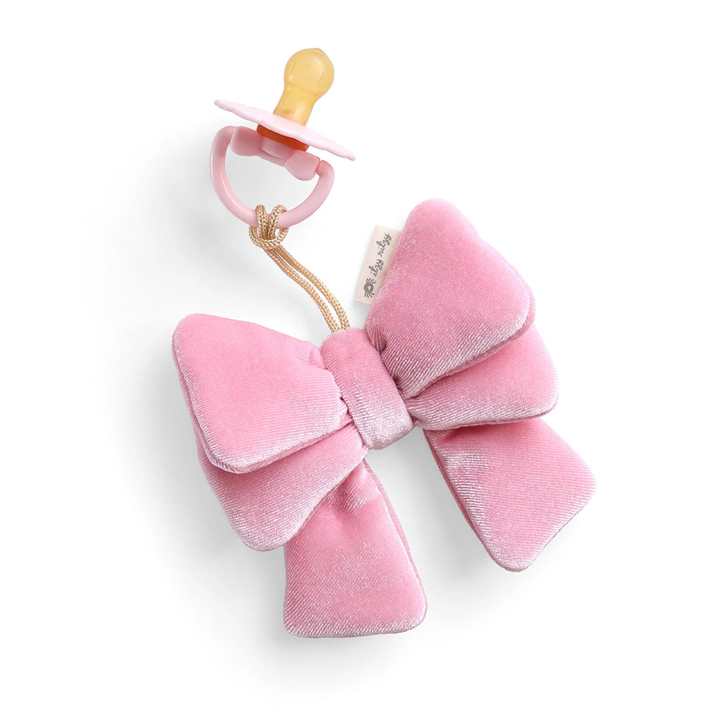 Bitzy Pal Natural Rubber Pacifier & Plush- Bow A Touch of Magnolia Boutique