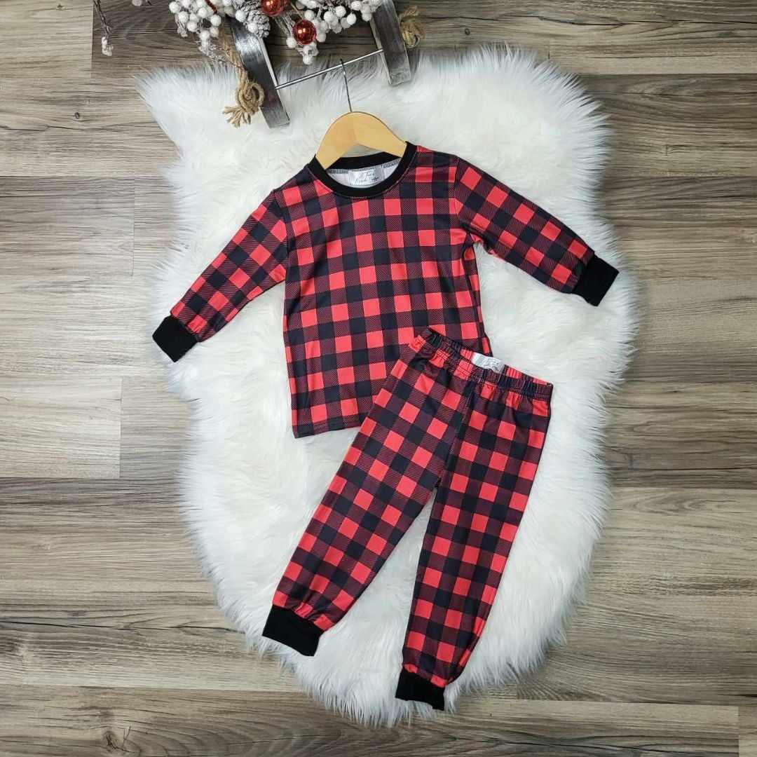 Buffalo Plaid Pajama Set (sizes 3t, 4t, 6, 7 and 8 available)  A Touch of Magnolia Boutique   