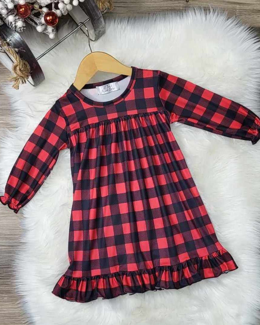 Buffalo Plaid Pajama Gown A Touch of Magnolia Boutique