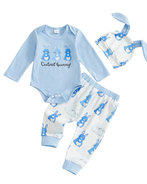 Baby Boy Blue Bunny Outfit Set A Touch of Magnolia Boutique