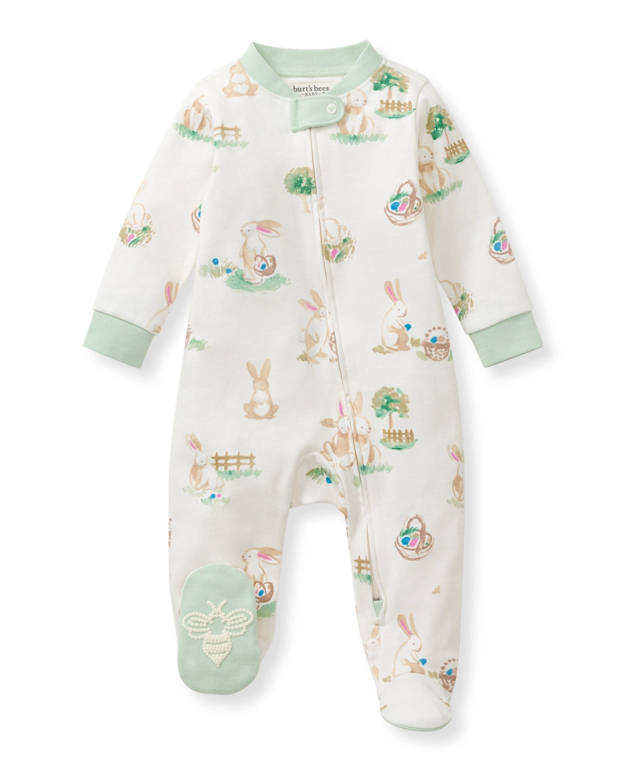 Baby Bunny Egg Hunt Organic Cotton Zipper Sleep/Play A Touch of Magnolia Boutique