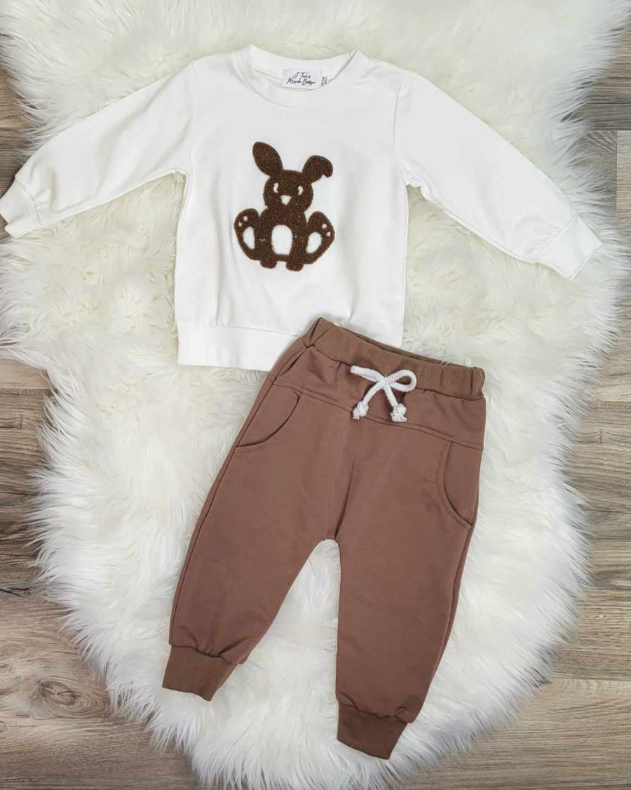 Embroidered Bunny Sweatshirt and Jogger Set for Baby & Young Toddler Boys A Touch of Magnolia Boutique