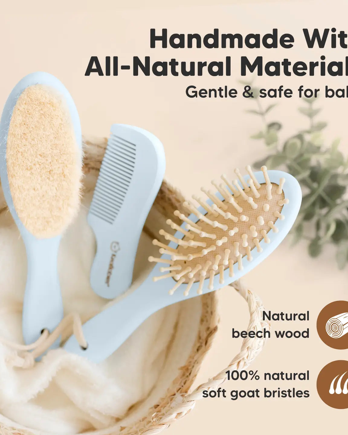 Baby Hair Brush and Comb Set (pink or blue) A Touch of Magnolia Boutique
