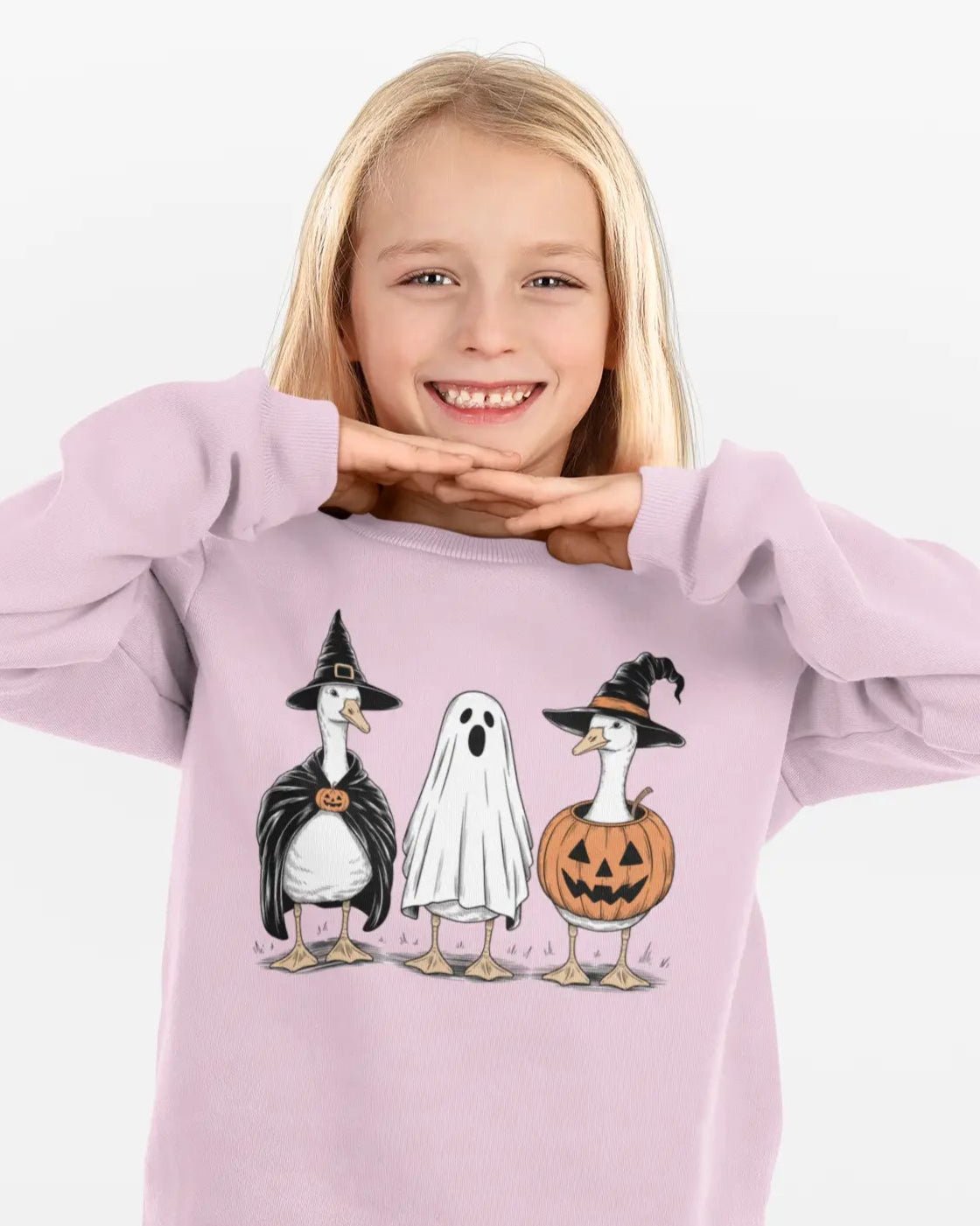 Girls Halloween Goose Sweatshirt A Touch of Magnolia Boutique