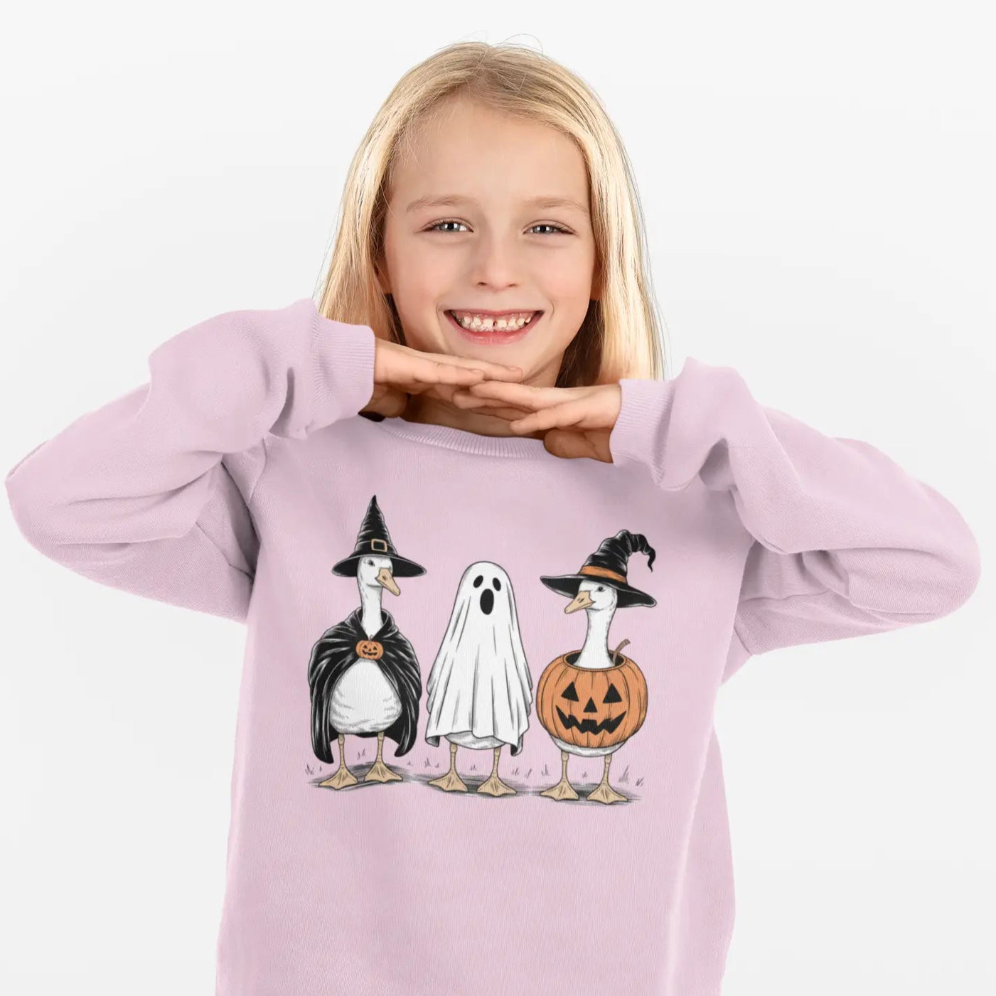 Girls Halloween Goose Sweatshirt A Touch of Magnolia Boutique