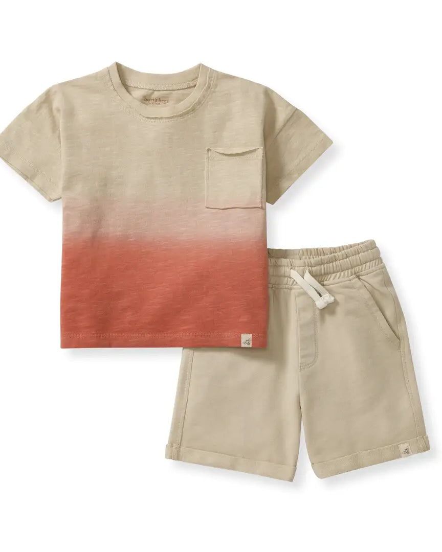 Dip Dye Boy Pocket Tee & Shorts Set A Touch of Magnolia Boutique