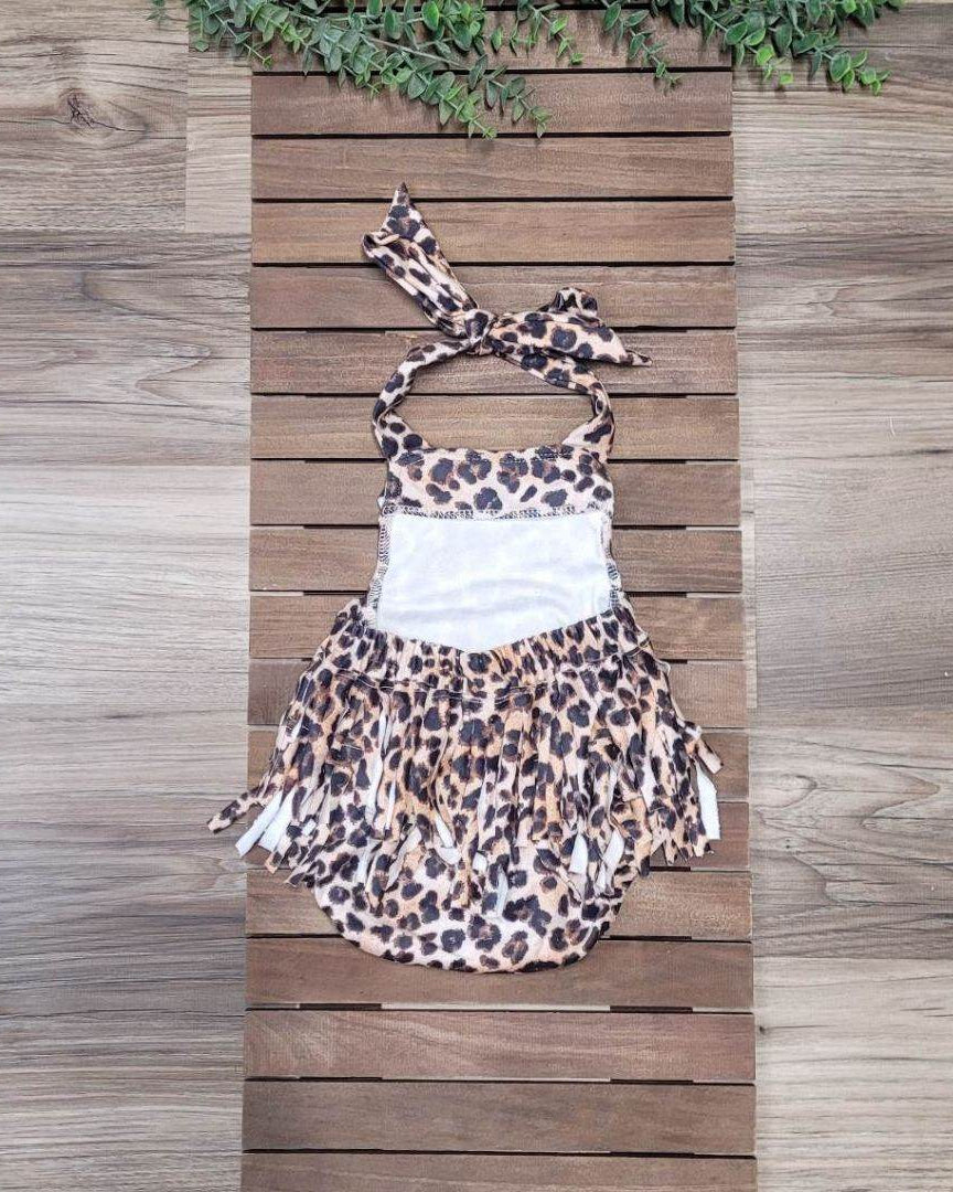 Baby Girl Cheetah Print Fringe Romper A Touch of Magnolia Boutique