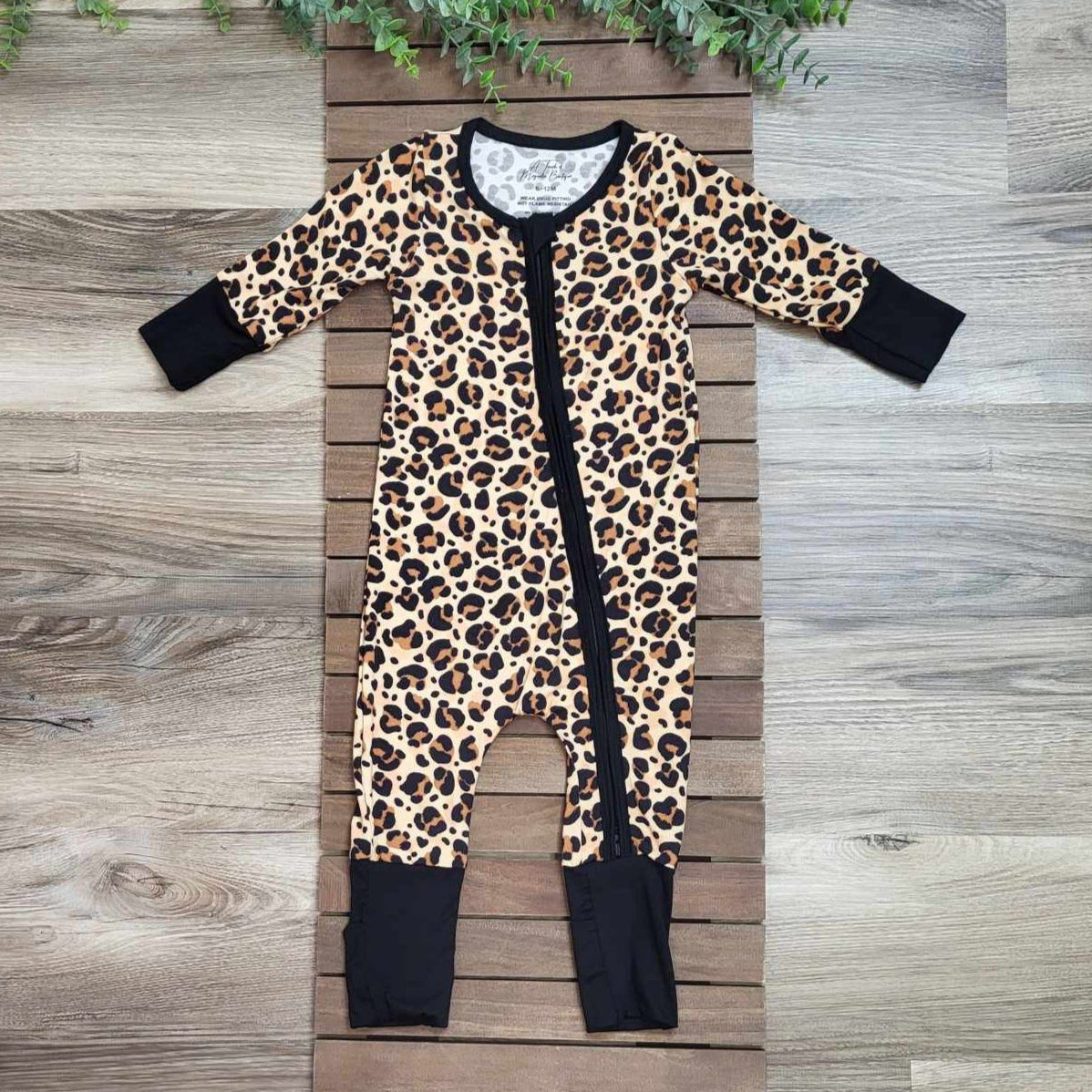 Bamboo Baby Zippie Romper/Sleeper- Cheetah Print A Touch of Magnolia Boutique