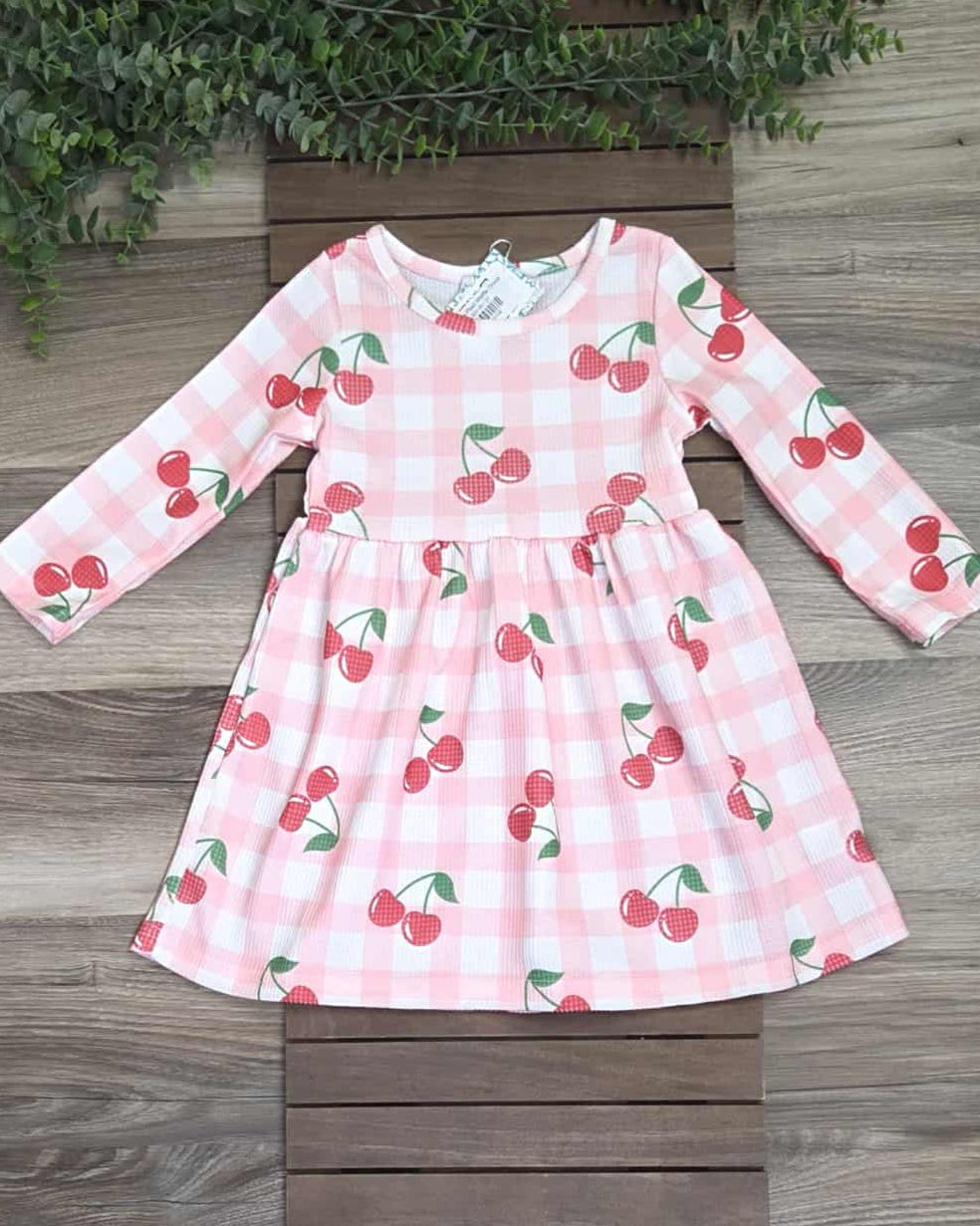 Cherry Plaid Waffle Dress A Touch of Magnolia Boutique