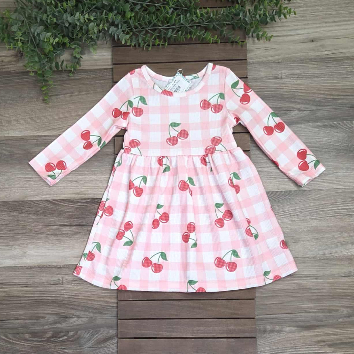 Cherry Plaid Waffle Dress A Touch of Magnolia Boutique