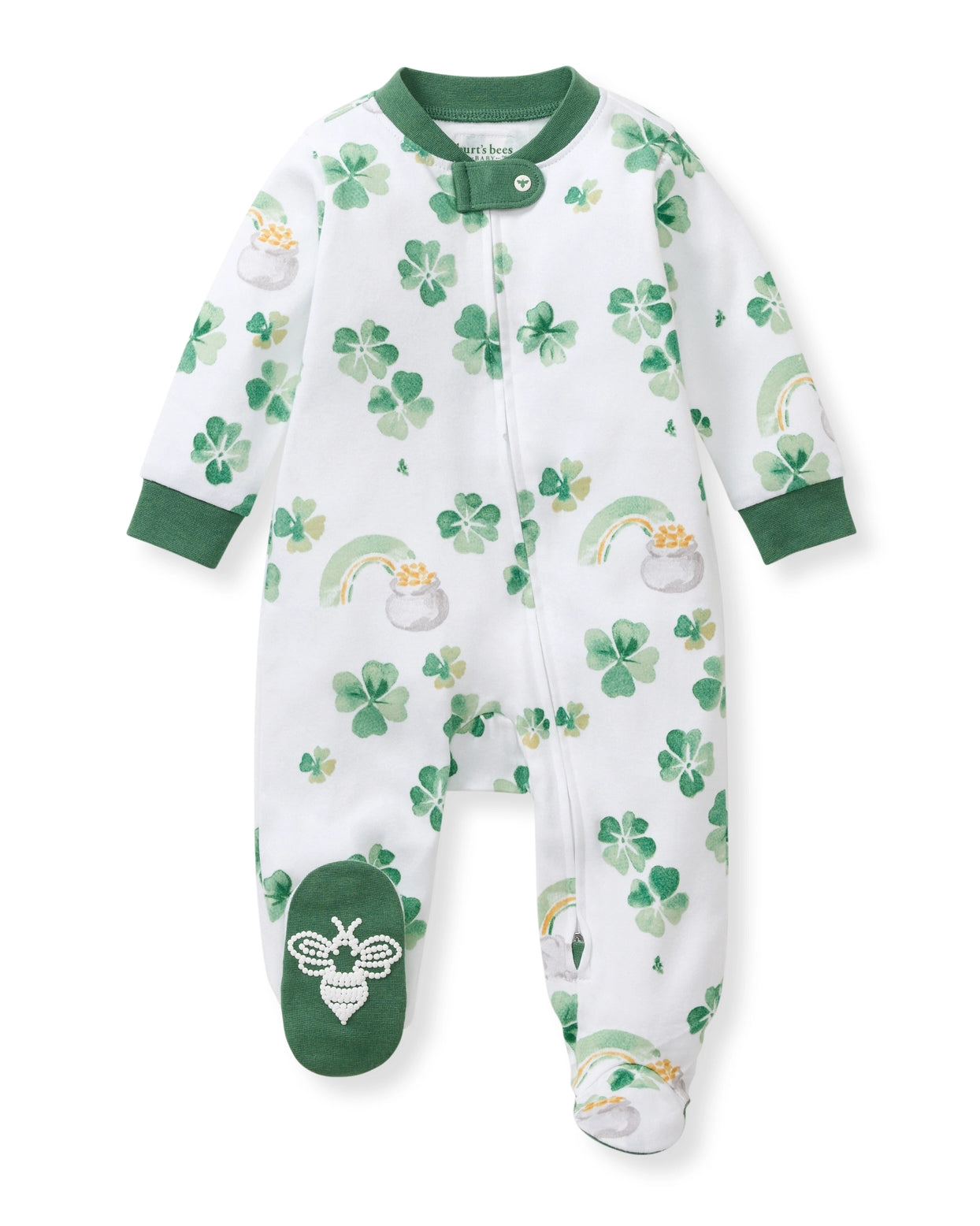 Baby Lucky Clover Organic Cotton Zipper Sleep/Play A Touch of Magnolia Boutique