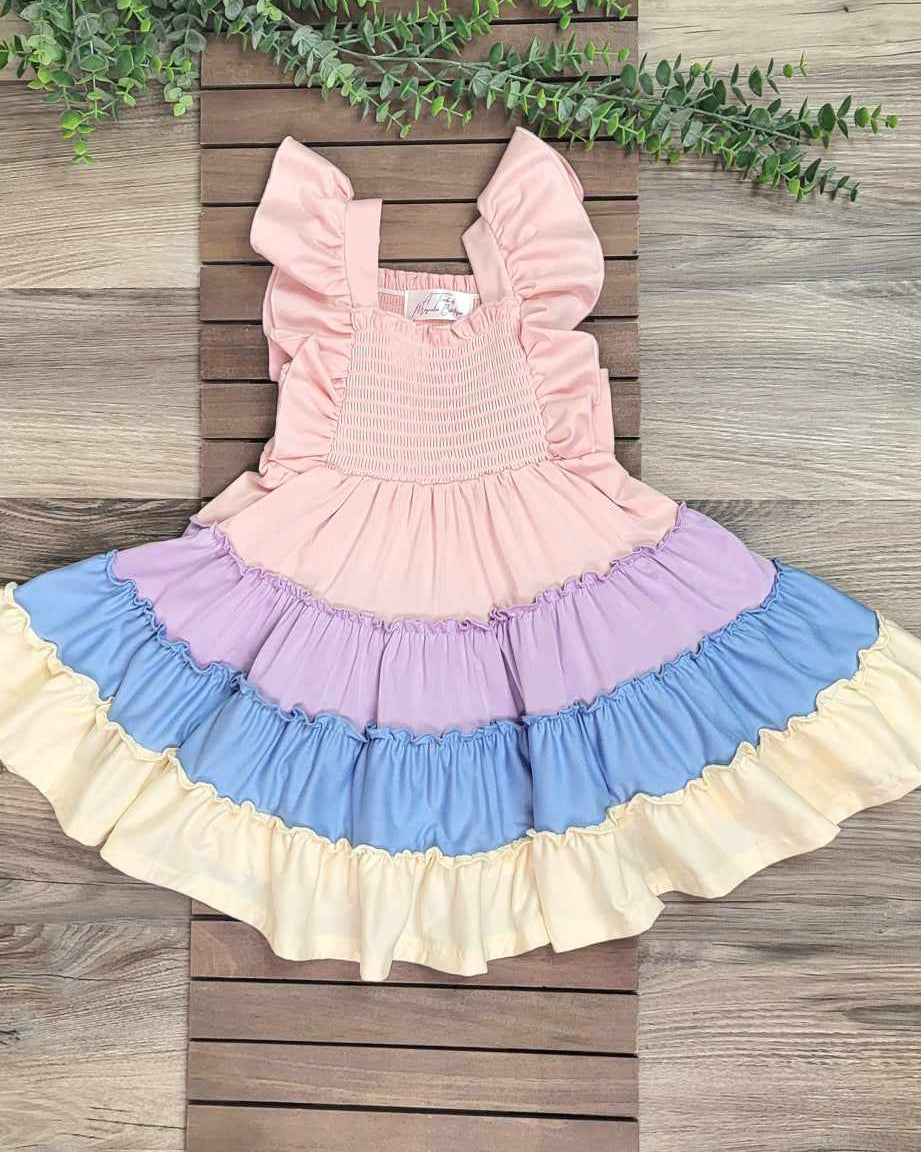 Pastel Color Block Tiered Smock Dress A Touch of Magnolia Boutique