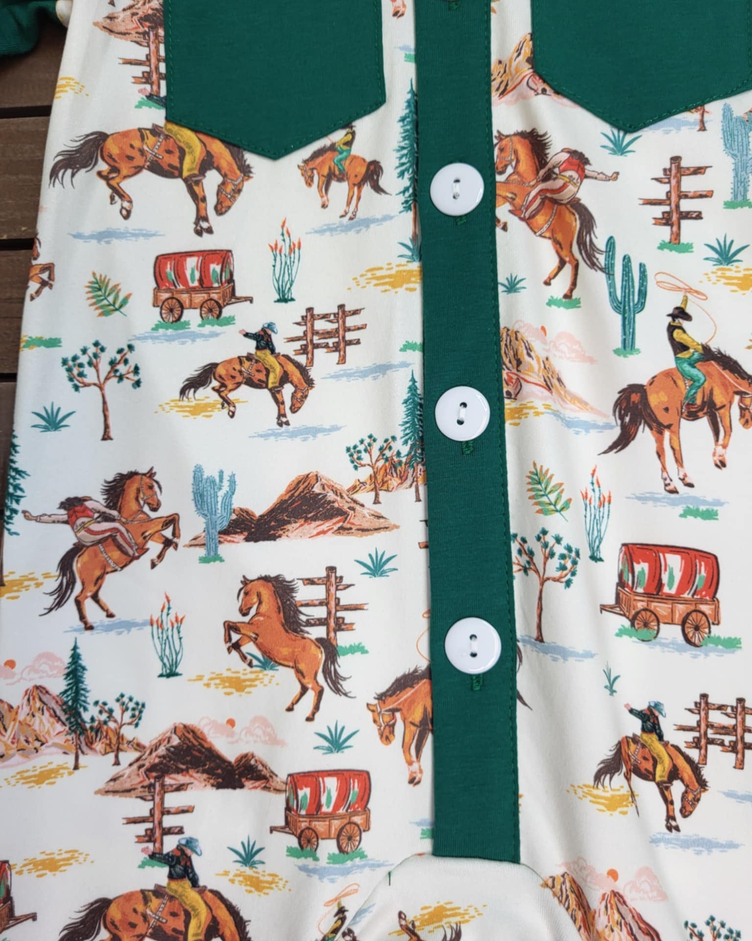 Baby boy Cowboy Themed Romper A Touch of Magnolia Boutique