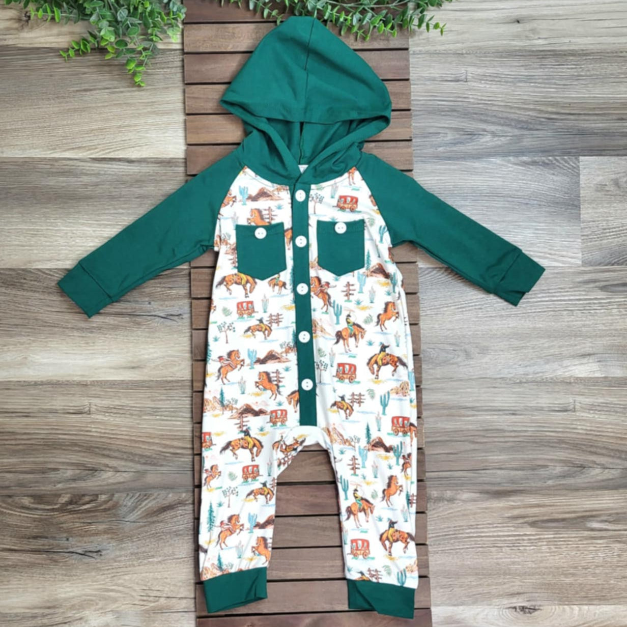 Baby boy Cowboy Themed Romper A Touch of Magnolia Boutique