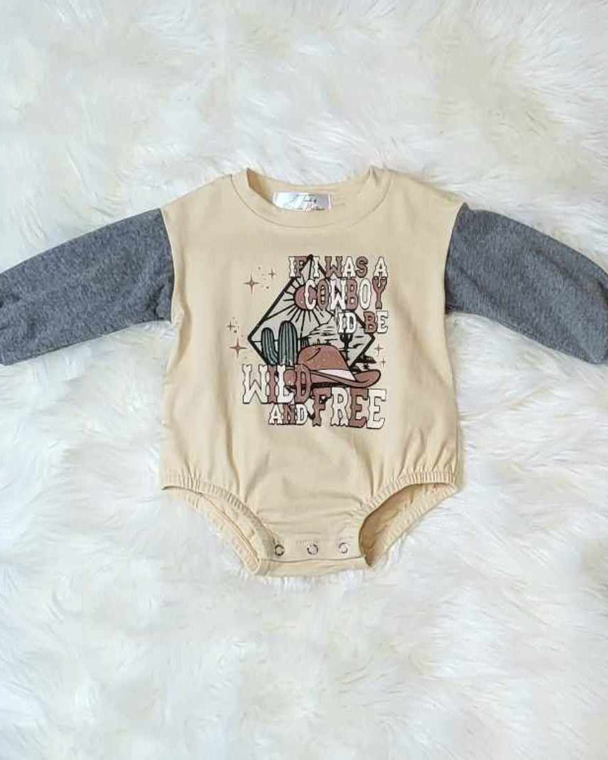 Baby Boy "If I was a Cowboy" Romper A Touch of Magnolia Boutique