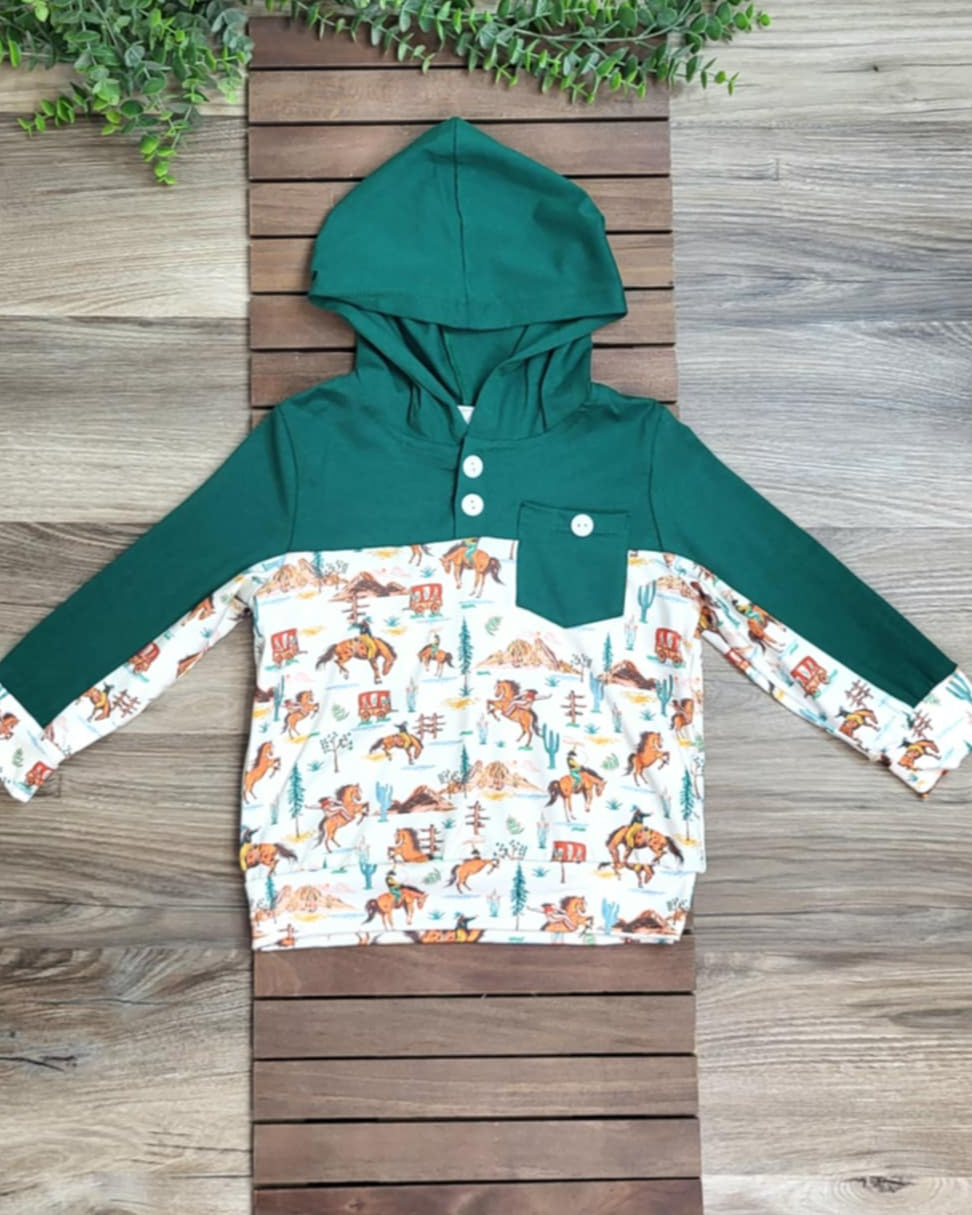 Boys Cowboy Themed Top A Touch of Magnolia Boutique