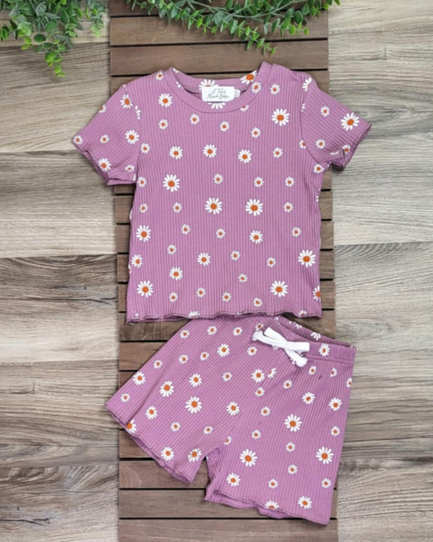 Purple Floral Shorts Set-Baby and toddler A Touch of Magnolia Boutique