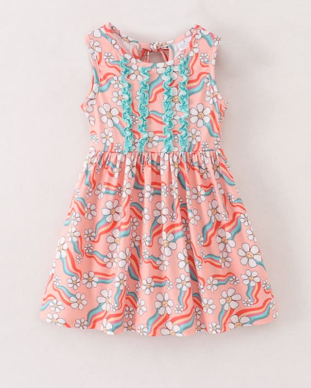 Coral Smiley Daisy Dress A Touch of Magnolia Boutique