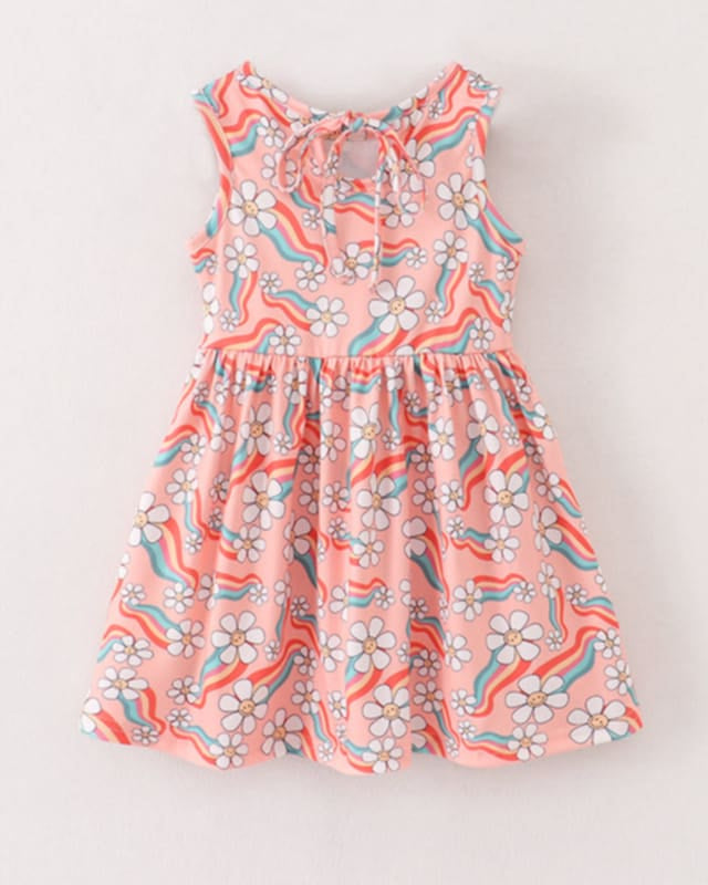 Coral Smiley Daisy Dress A Touch of Magnolia Boutique