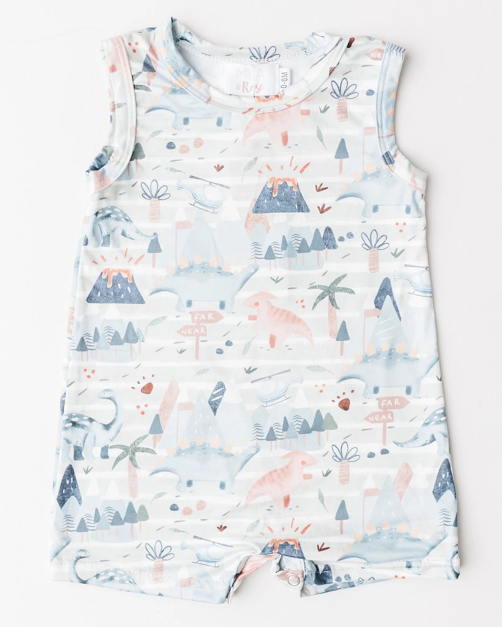 Dino Tracks Shorty One-Piece Romper A Touch of Magnolia Boutique