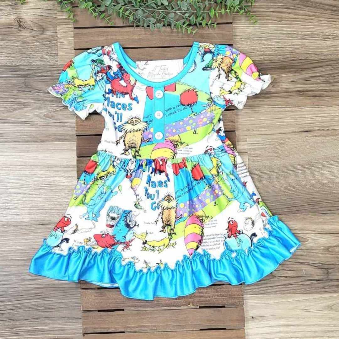 Dr. Seuss Themed Short Sleeve Dress  A Touch of Magnolia Boutique   