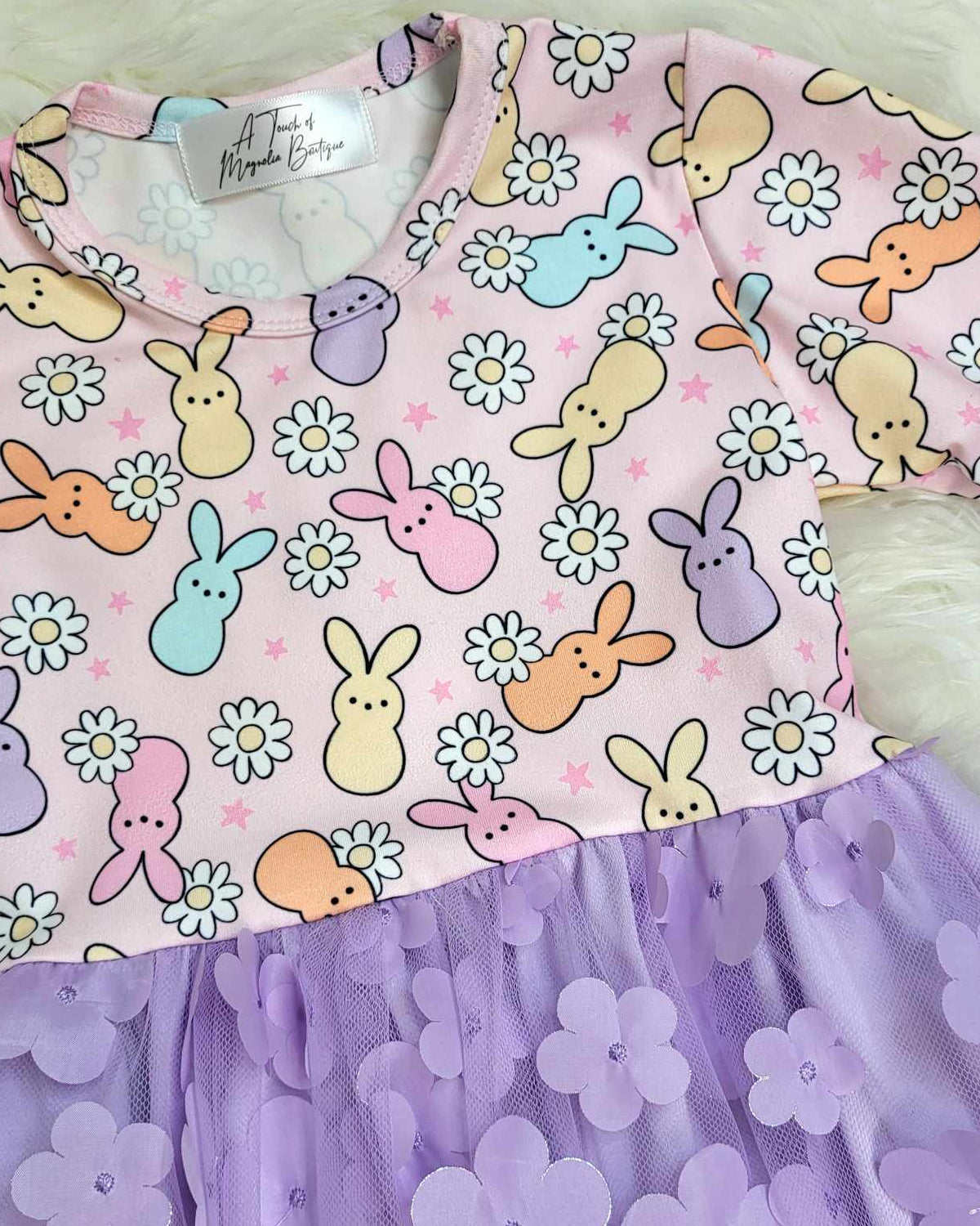 Peeps Floral Lavender Flower Tulle Dress A Touch of Magnolia Boutique