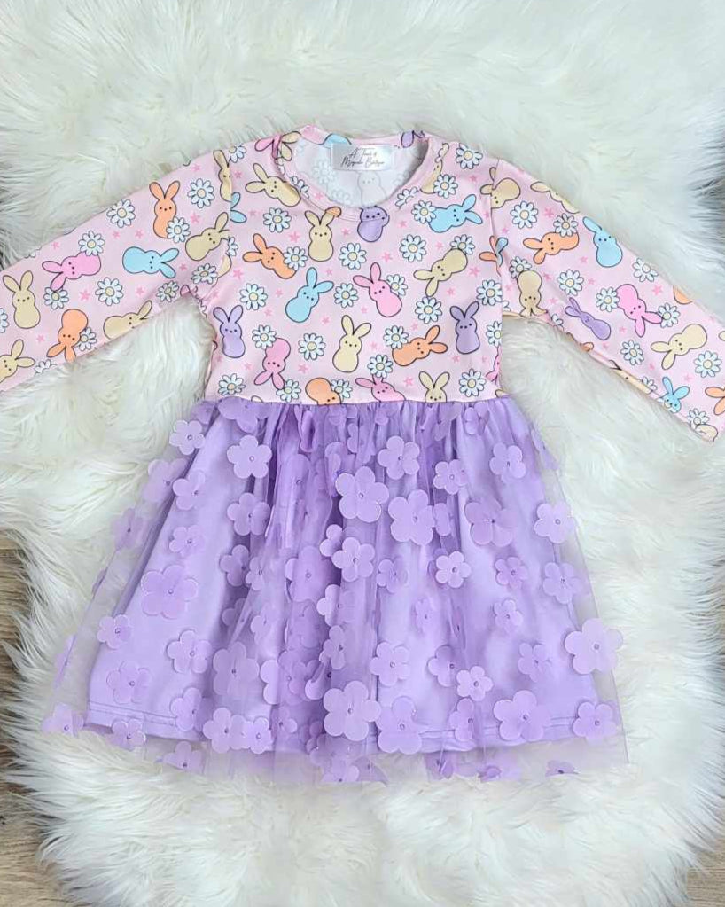 Peeps Floral Lavender Flower Tulle Dress A Touch of Magnolia Boutique