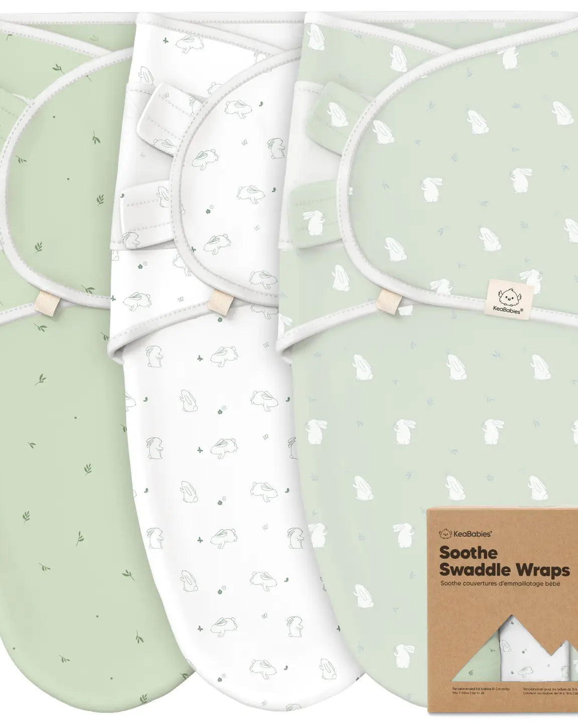 3pk Soothe Baby Swaddles 0-3 Months, Sleep Sack For Newborns (multiple options) A Touch of Magnolia Boutique Bunnies