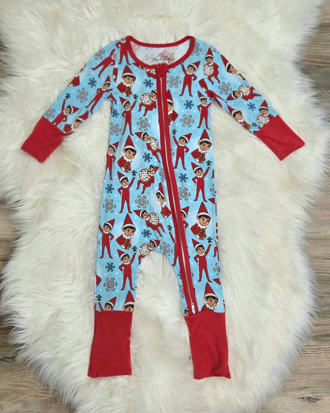Bamboo Santa's Playful Elves Baby Zipper Romper & Sleeper A Touch of Magnolia Boutique