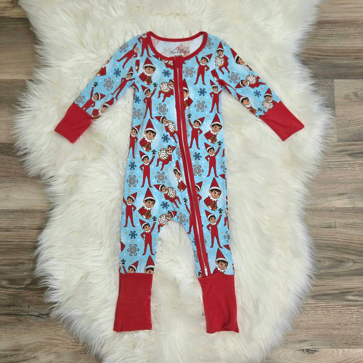 Bamboo Santa's Playful Elves Baby Zipper Romper & Sleeper A Touch of Magnolia Boutique