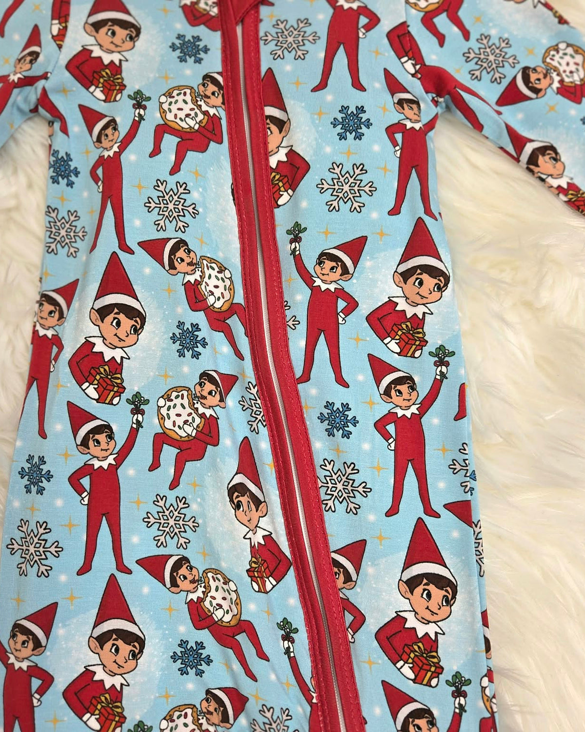 Bamboo Santa's Playful Elves Baby Zipper Romper & Sleeper A Touch of Magnolia Boutique