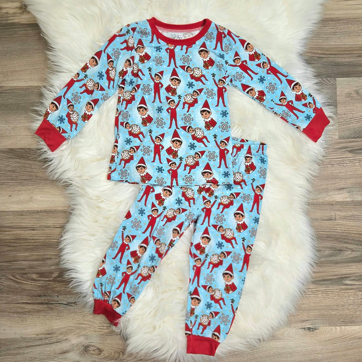 Bamboo Santa's Playful Elves Two-Piece Pajama Set A Touch of Magnolia Boutique