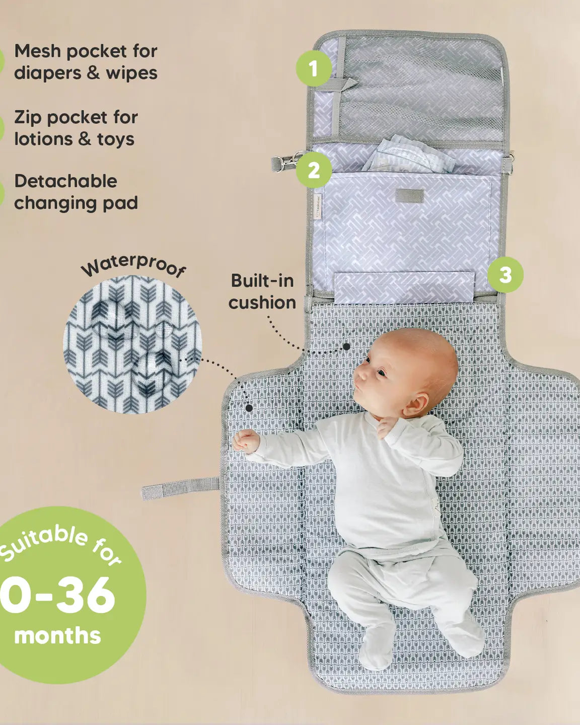 Ezee Portable Diaper Changing Pad, Foldable Changing Mat (multiple options) A Touch of Magnolia Boutique