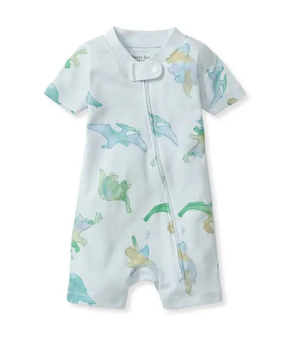 Watercolor Dinos Organic Baby Sleeper Romper A Touch of Magnolia Boutique