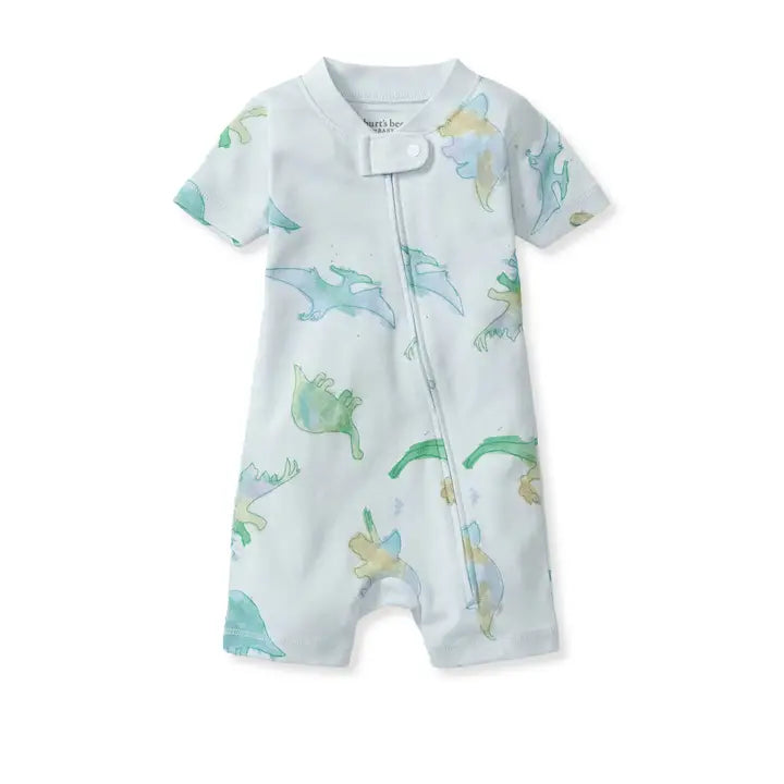 Watercolor Dinos Organic Baby Sleeper Romper A Touch of Magnolia Boutique