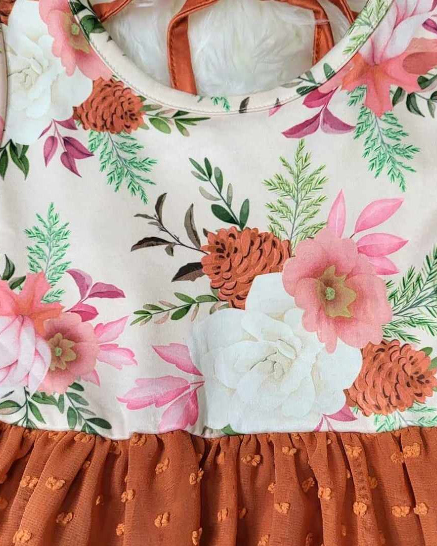 Fall Floral Swiss Dot Tulle Dress A Touch of Magnolia Boutique