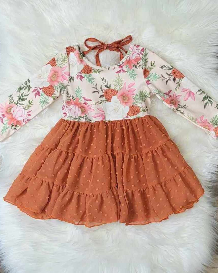 Fall Floral Swiss Dot Tulle Dress A Touch of Magnolia Boutique