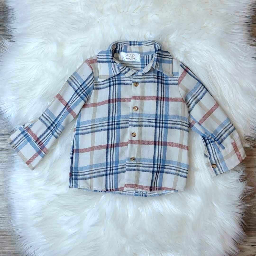 Boys Fall Plaid Button Down Top A Touch of Magnolia Boutique