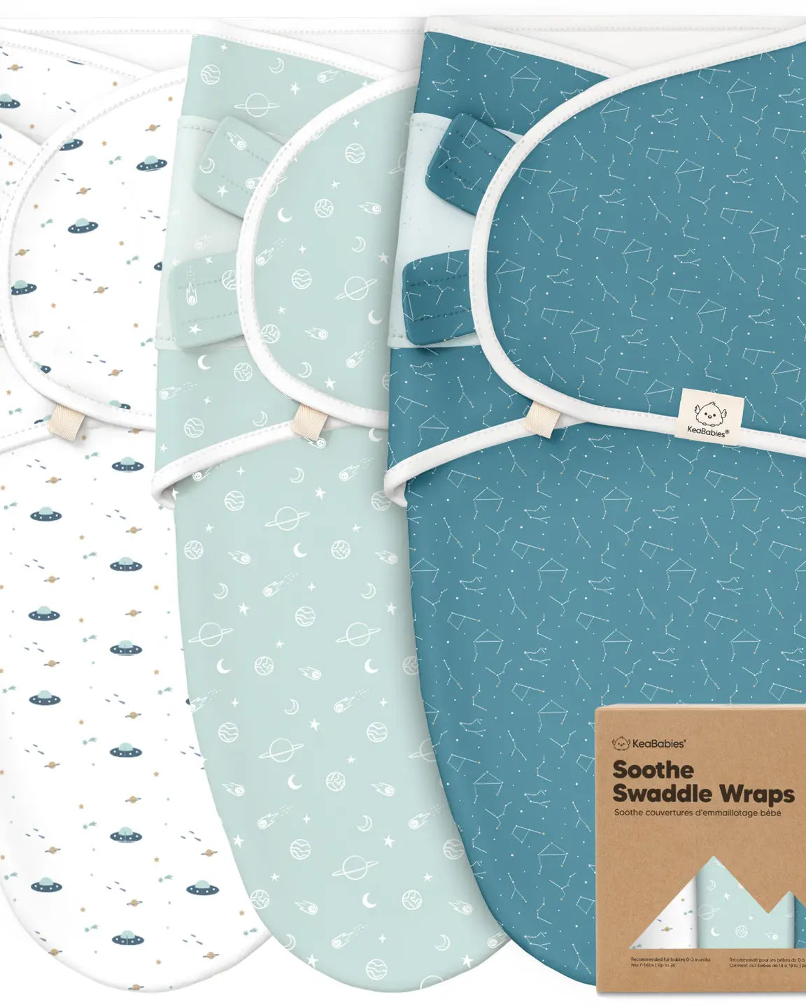 3pk Soothe Baby Swaddles 0-3 Months, Sleep Sack For Newborns (multiple options) A Touch of Magnolia Boutique Galaxy