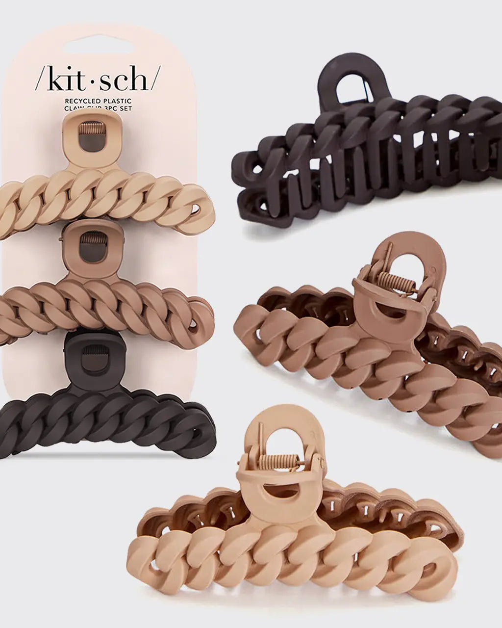 Eco-Friendly Chain Claw Clip 3pc Set - Neutral A Touch of Magnolia Boutique