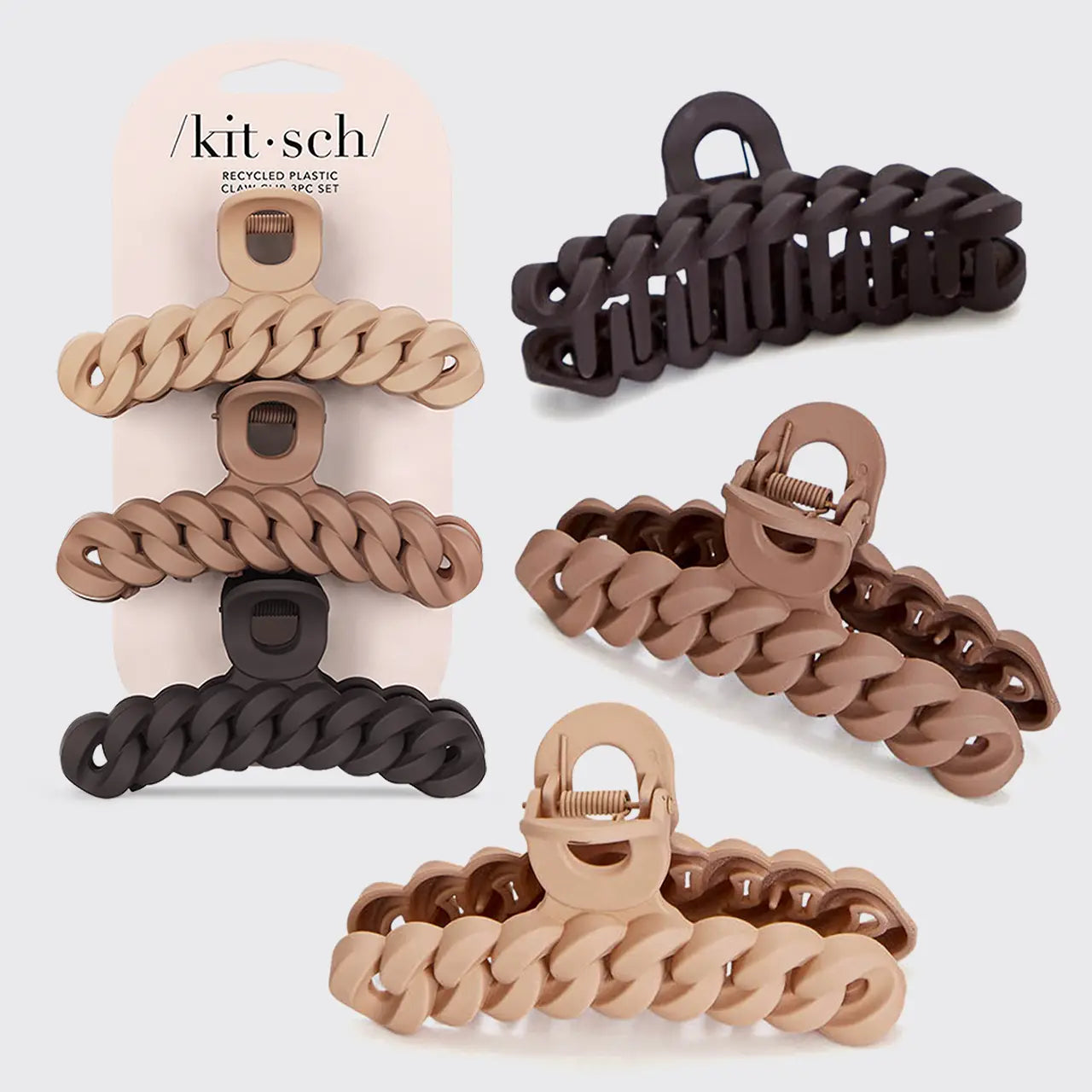 Eco-Friendly Chain Claw Clip 3pc Set - Neutral A Touch of Magnolia Boutique