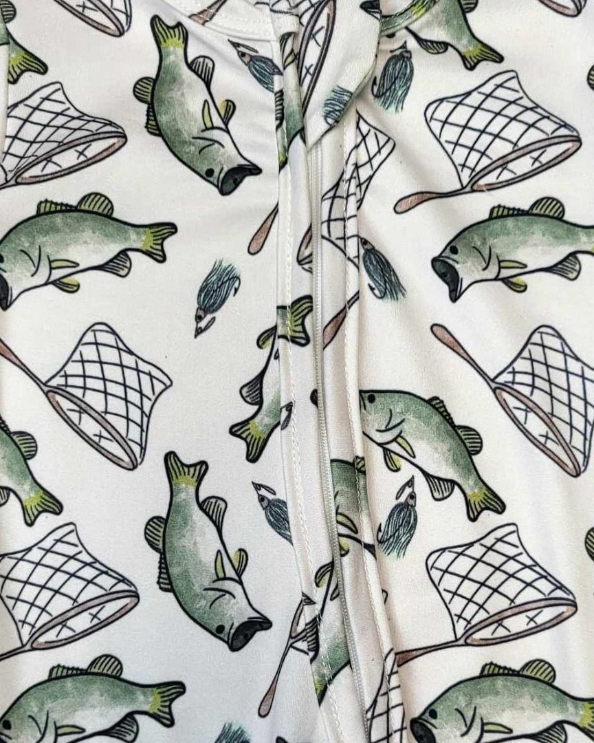 Baby Boy Fishing Footless Sleeper/Romper A Touch of Magnolia Boutique