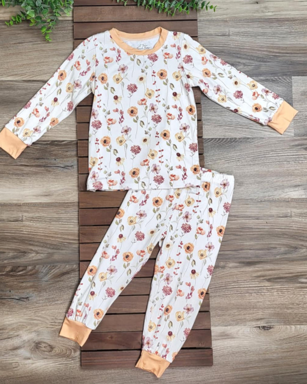 Bamboo Floral Print Two-Piece Pajama Set A Touch of Magnolia Boutique