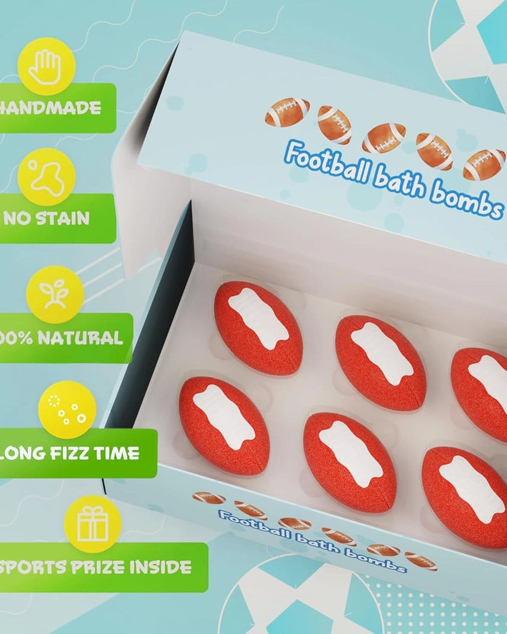 Boxed Bath Bomb Set- Football themed with toy A Touch of Magnolia Boutique