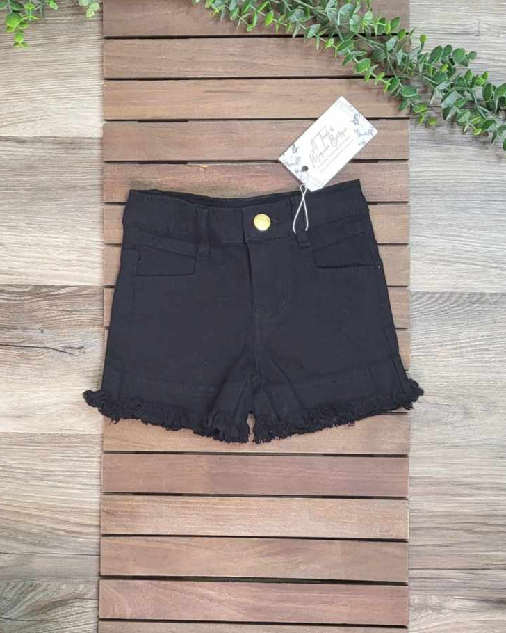 Black Denim Shorts w/ frayed hem A Touch of Magnolia Boutique