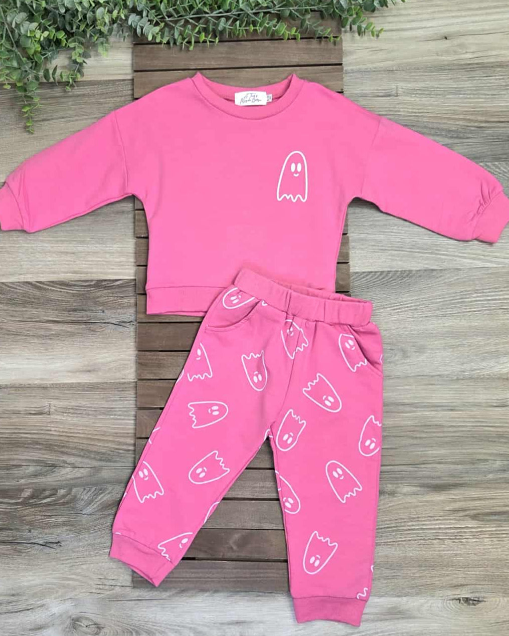 Pink Ghost Jogger Set-Baby and Toddler A Touch of Magnolia Boutique