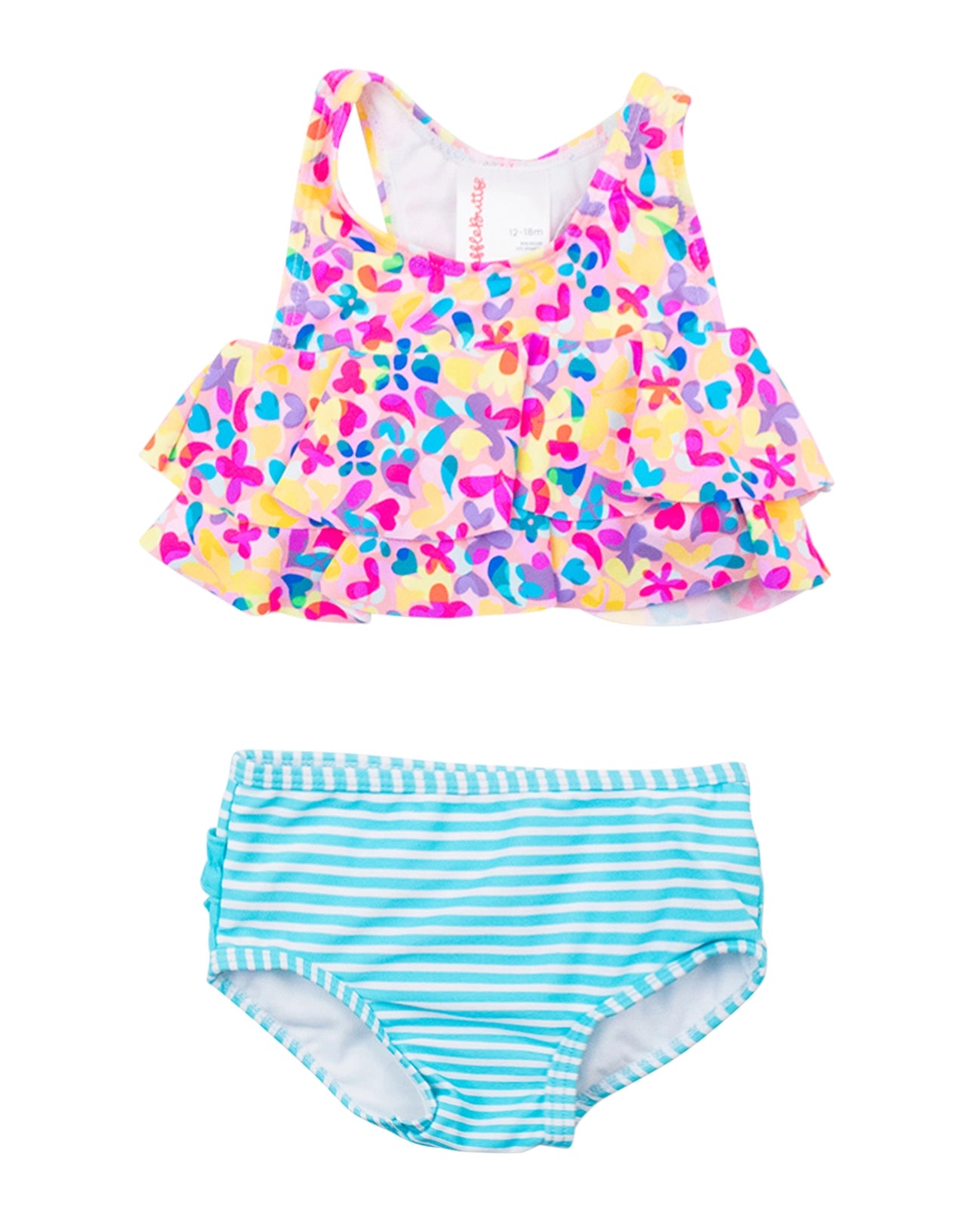 Girls Vibrant Neon Flounce Bikini 2-Piece Swimsuit with Signature Rear Ruffles A Touch of Magnolia Boutique