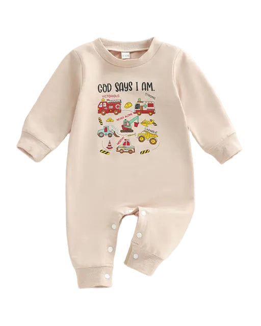 Baby God Says I Am Romper A Touch of Magnolia Boutique