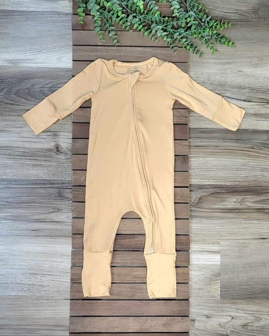 Golden Honey Bamboo Baby Zippie Romper/Sleeper A Touch of Magnolia Boutique