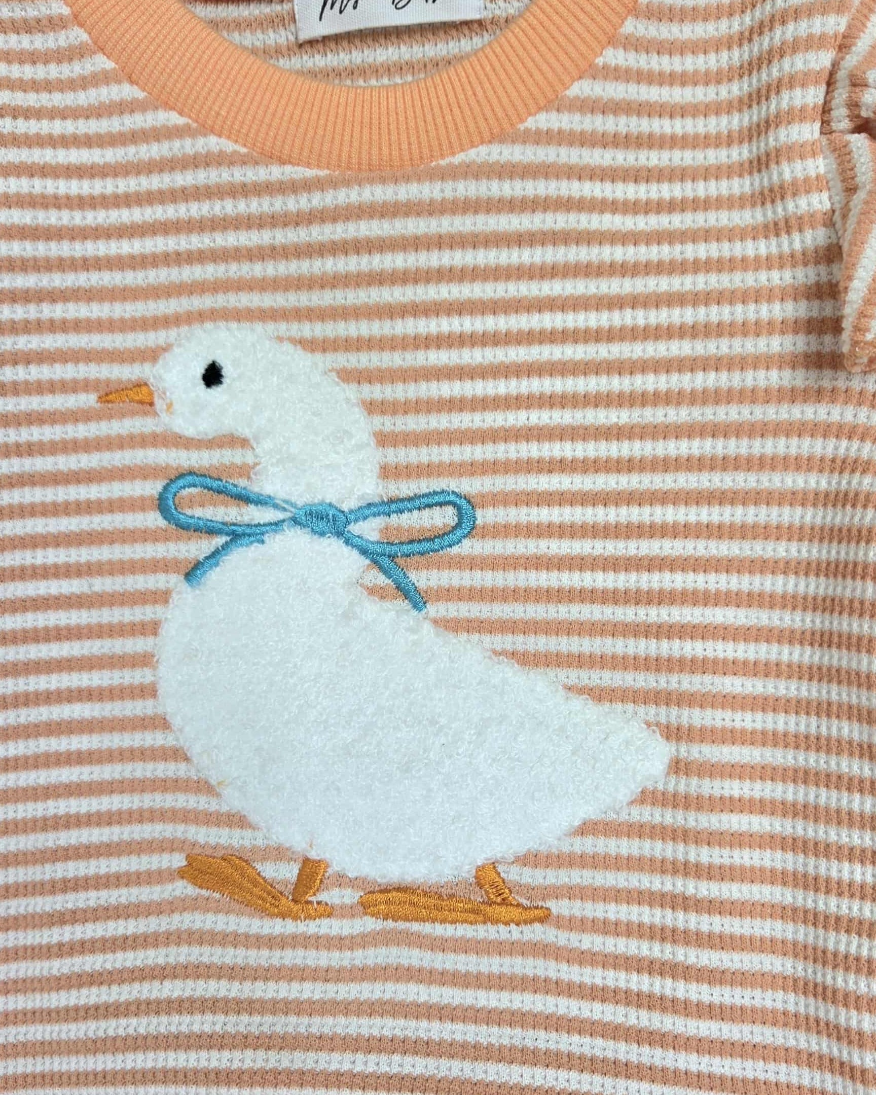 Coral Striped Goose Jogger Set-Baby & Toddler Girls A Touch of Magnolia Boutique